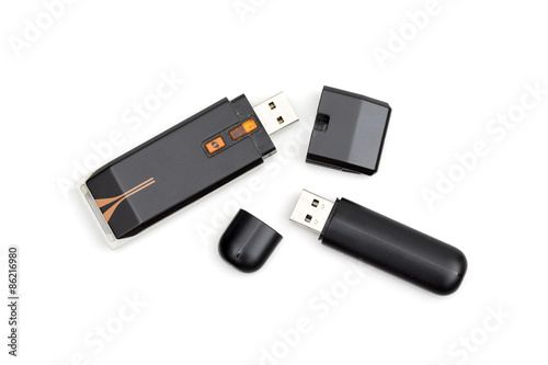 USB flash drive on the white background