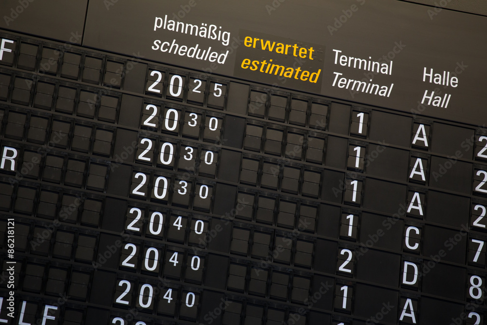 Obraz premium departure chart at the airport