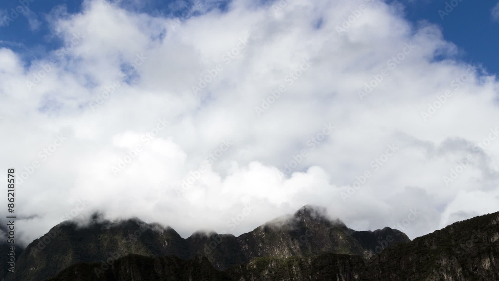 Time-Lapse Clouds Over Andes Moutain Peaks From Machu Picchu Peru Time-Lapse Clouds Over Andes Moutain Peaks From Machu Picchu Peru