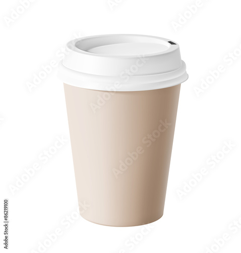 Vector coffee cup isolated on white background. Vector illustrat