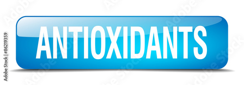 antioxidants blue square 3d realistic isolated web button