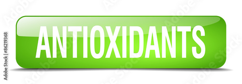 antioxidants green square 3d realistic isolated web button