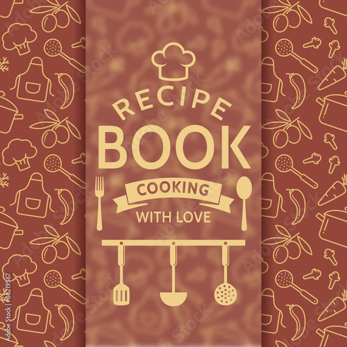 Recipe book. Vector card.