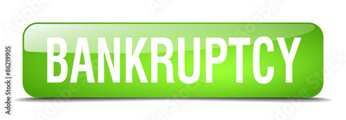 bankruptcy green square 3d realistic isolated web button
