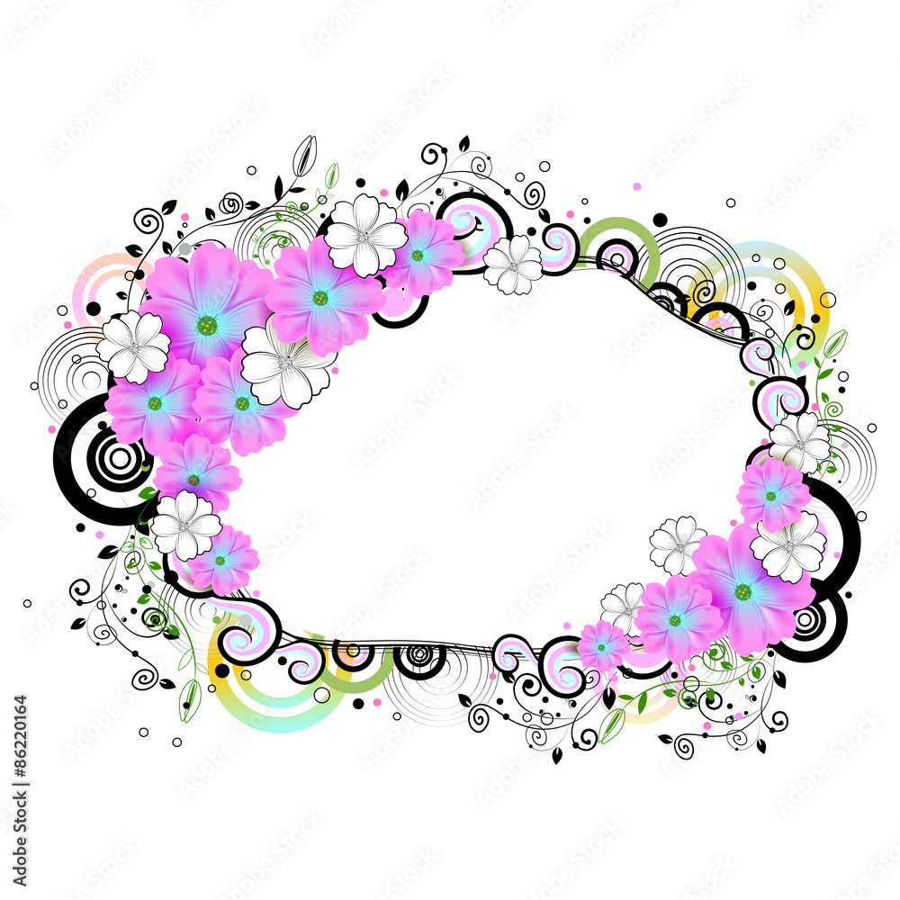 Colorful floral frame