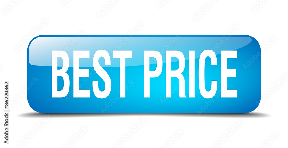 best price blue square 3d realistic isolated web button best price blue square 3d realistic isolated web button