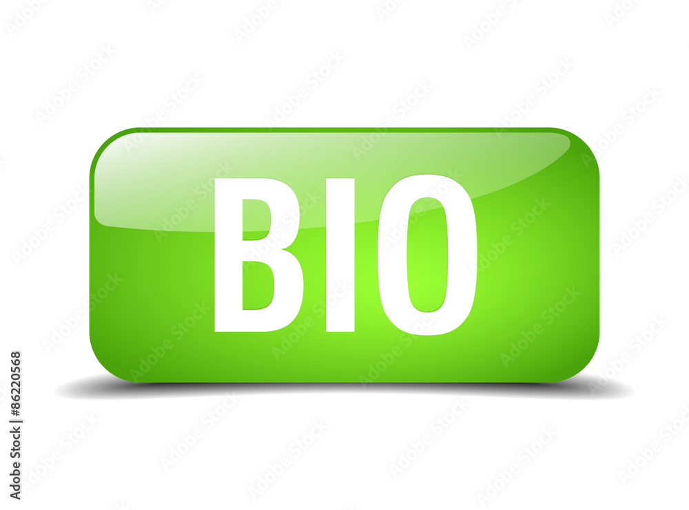 bio green square 3d realistic isolated web button bio green square 3d realistic isolated web button