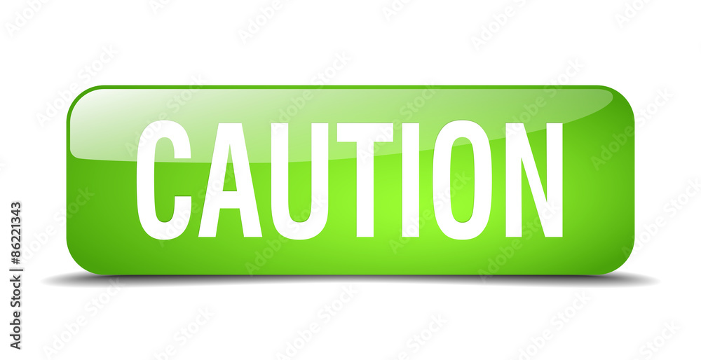 caution green square 3d realistic isolated web button caution green square 3d realistic isolated web button