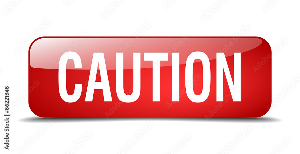 caution red square 3d realistic isolated web button caution red square 3d realistic isolated web button