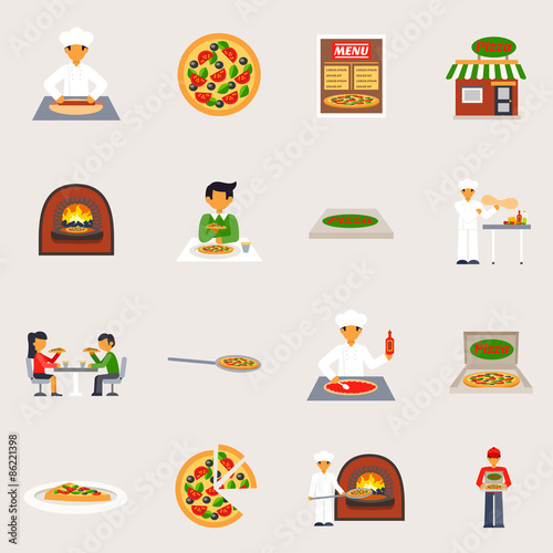 Pizzeria Icons Set