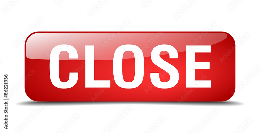 close red square 3d realistic isolated web button close red square 3d realistic isolated web button