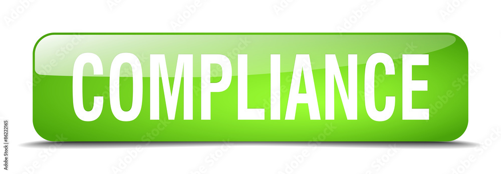 compliance green square 3d realistic isolated web button compliance green square 3d realistic isolated web button