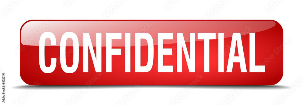 confidential red square 3d realistic isolated web button confidential red square 3d realistic isolated web button