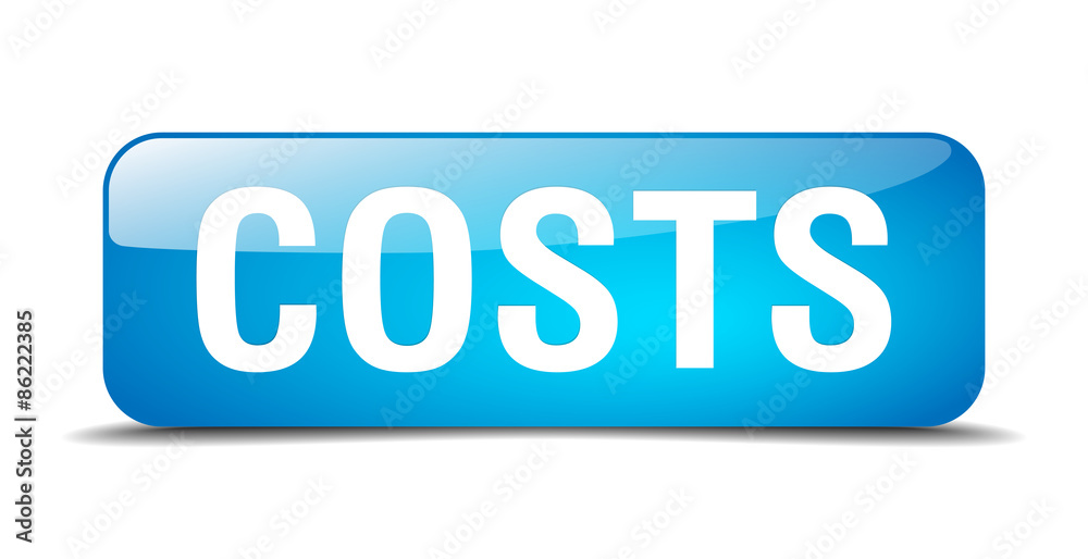 costs blue square 3d realistic isolated web button costs blue square 3d realistic isolated web button