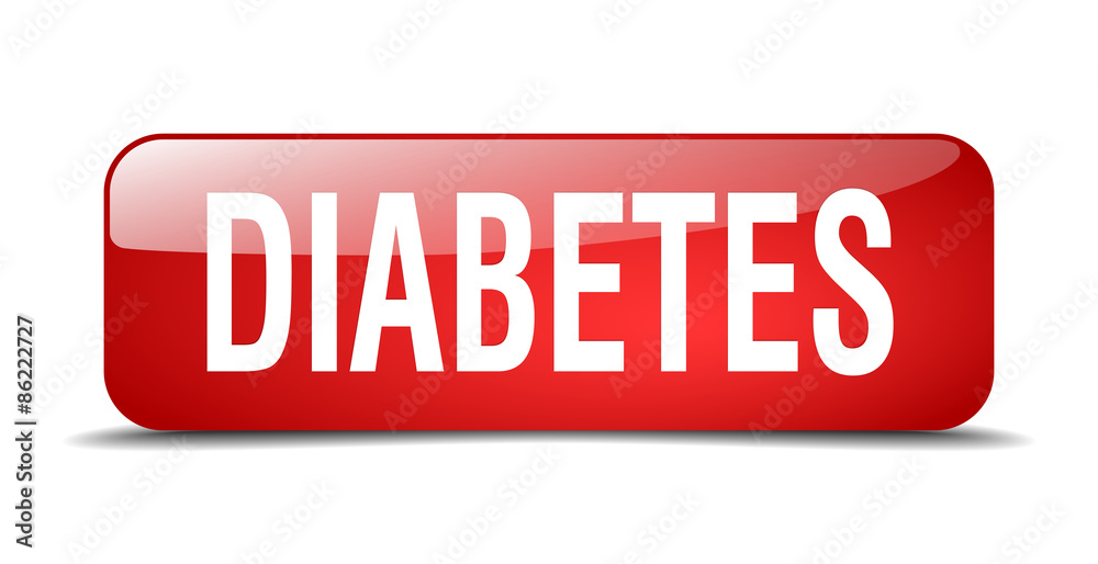 diabetes red square 3d realistic isolated web button diabetes red square 3d realistic isolated web button