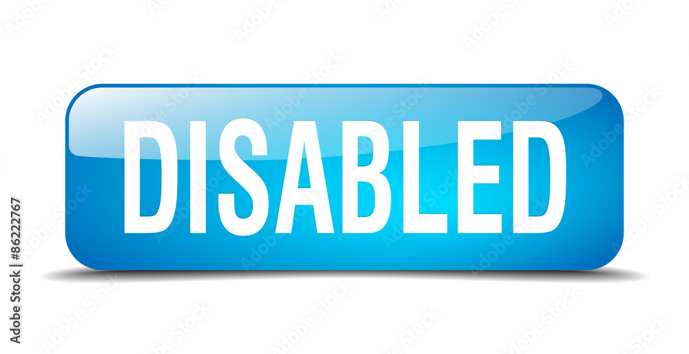 disabled blue square 3d realistic isolated web button disabled blue square 3d realistic isolated web button
