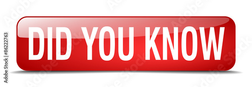did you know red square 3d realistic isolated web button