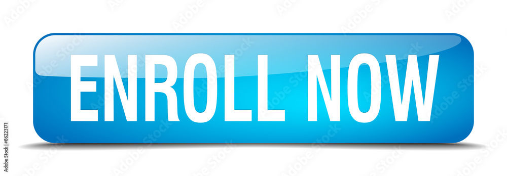 enroll now blue square 3d realistic isolated web button enroll now blue square 3d realistic isolated web button
