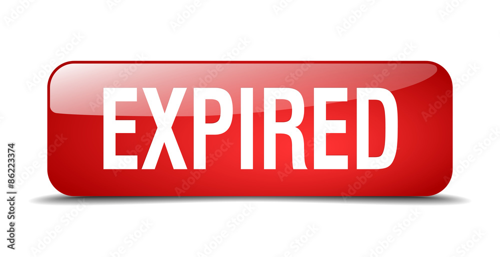 expired red square 3d realistic isolated web button expired red square 3d realistic isolated web button