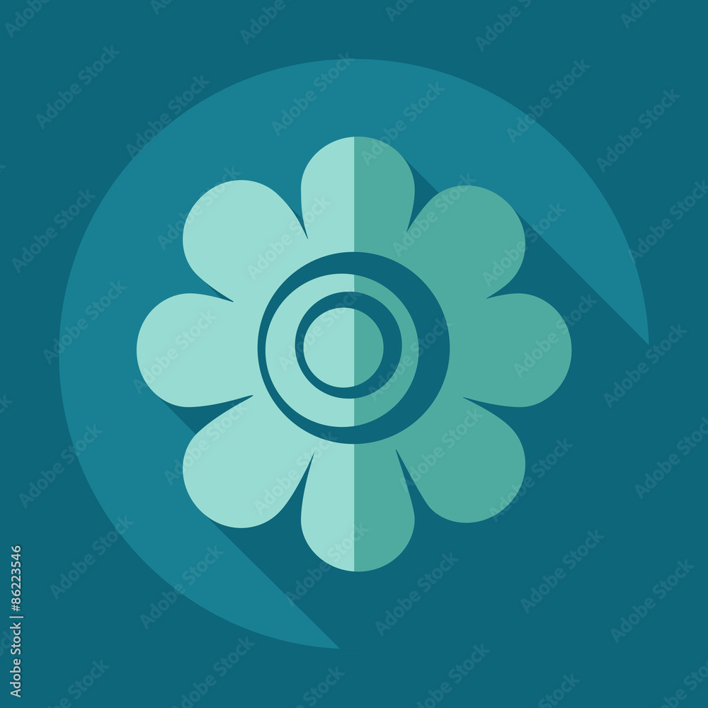 Flat modern design with shadow icon flower Flat modern design with shadow icon flower