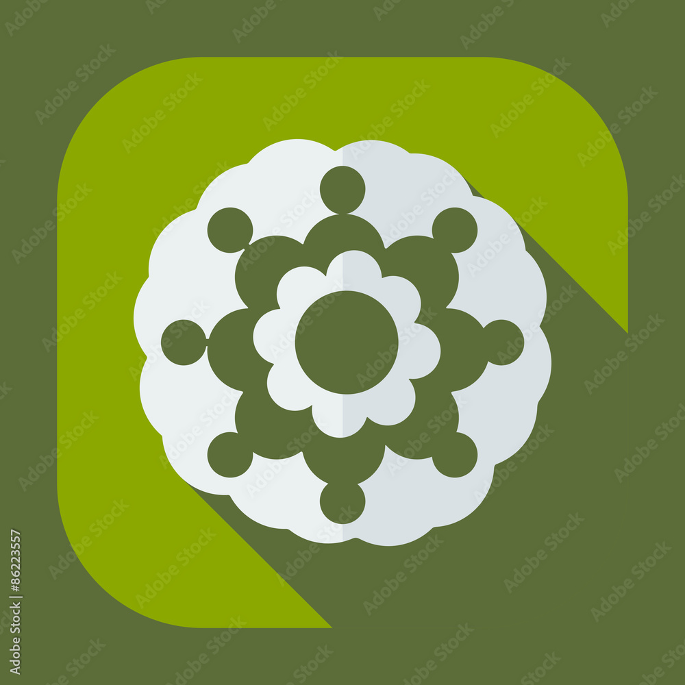 Flat modern design with shadow icon flower Flat modern design with shadow icon flower