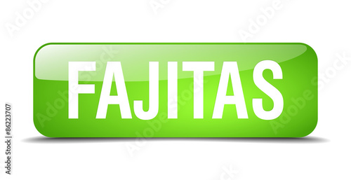 fajitas green square 3d realistic isolated web button