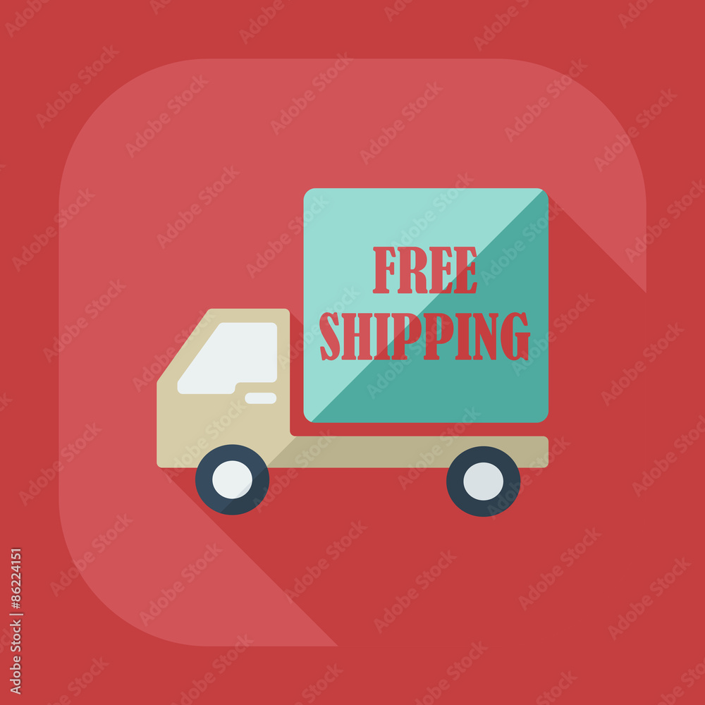 Flat modern design with shadow icons car shipping Flat modern design with shadow icons car shipping