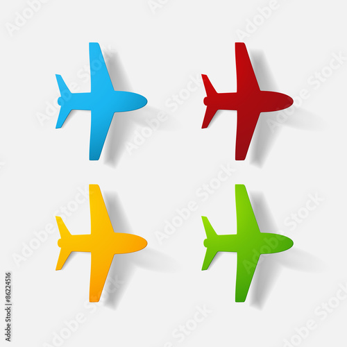 Paper clipped sticker: aircraft airliner