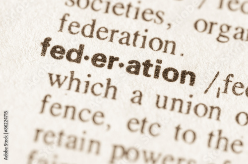 Dictionary definition of word federation