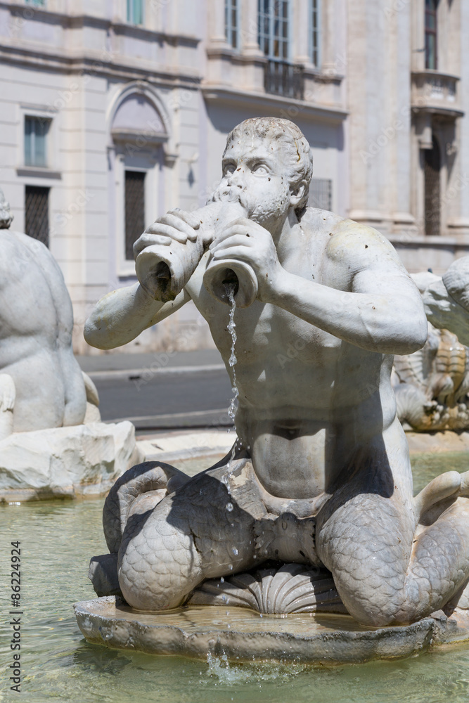 Fontana del Moro (Moor Fountain) at the Navona Square - Rome Fontana del Moro (Moor Fountain) at the Navona Square - Rome