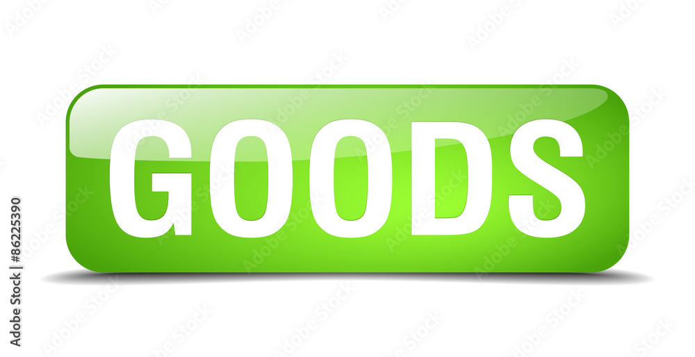 goods green square 3d realistic isolated web button goods green square 3d realistic isolated web button