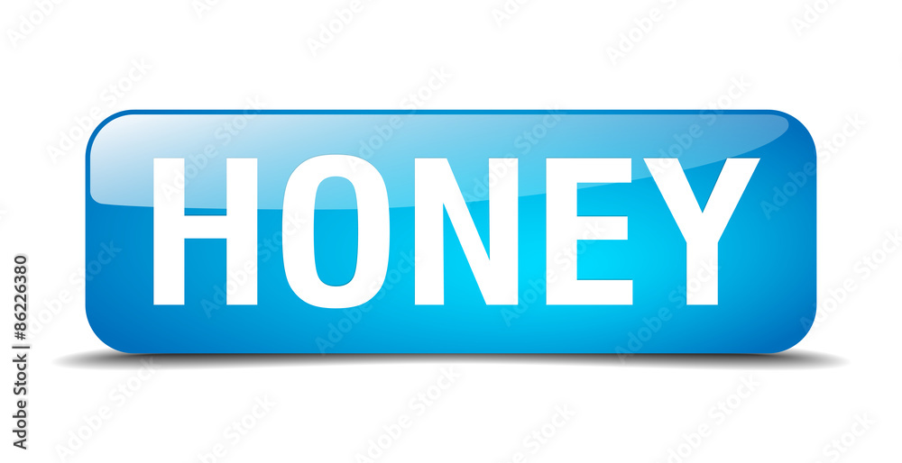 honey blue square 3d realistic isolated web button honey blue square 3d realistic isolated web button