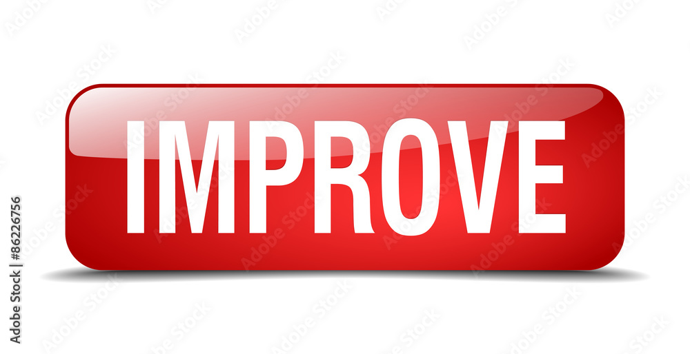 improve red square 3d realistic isolated web button improve red square 3d realistic isolated web button
