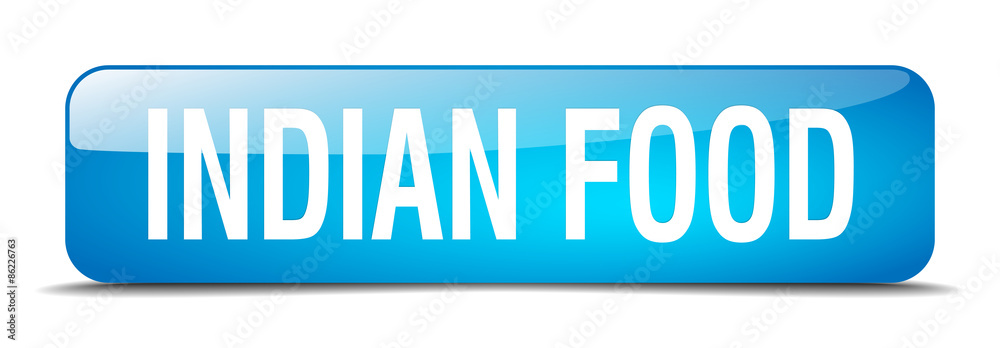indian food blue square 3d realistic isolated web button indian food blue square 3d realistic isolated web button