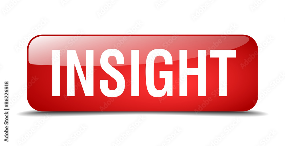 insight red square 3d realistic isolated web button insight red square 3d realistic isolated web button