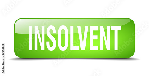 insolvent green square 3d realistic isolated web button