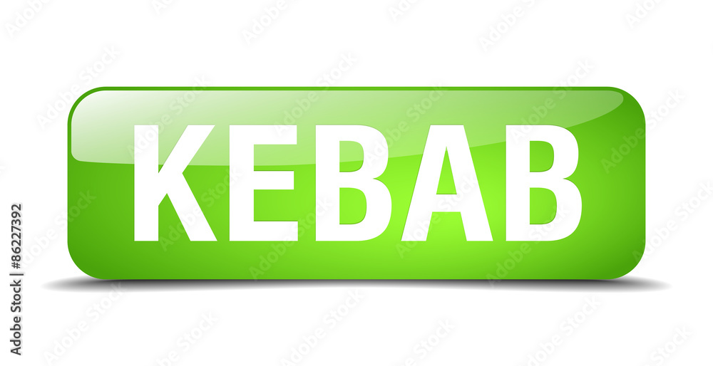 kebab green square 3d realistic isolated web button kebab green square 3d realistic isolated web button