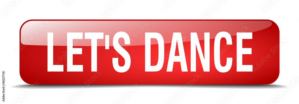 let's dance red square 3d realistic isolated web button let's dance red square 3d realistic isolated web button