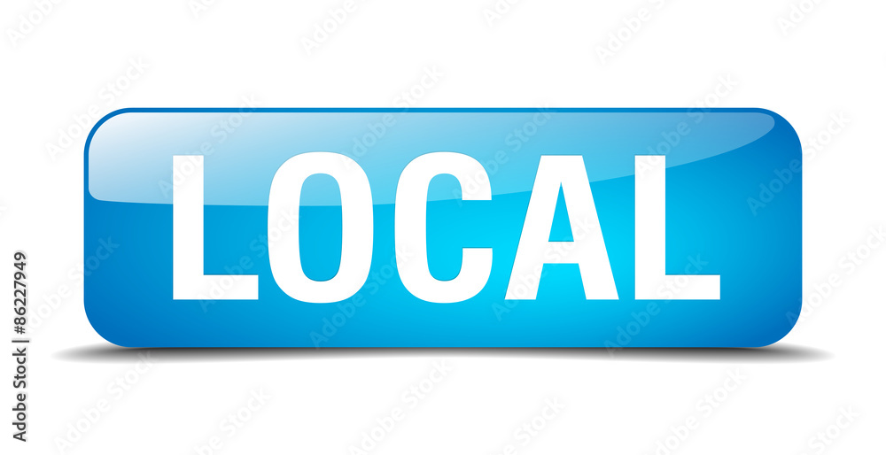 local blue square 3d realistic isolated web button local blue square 3d realistic isolated web button