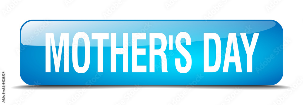 mother's day blue square 3d realistic isolated web button mother's day blue square 3d realistic isolated web button