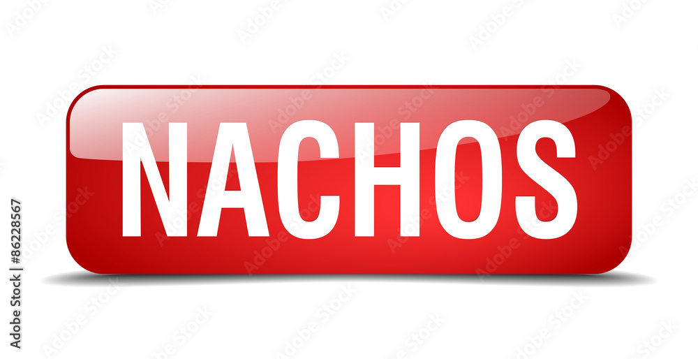 nachos red square 3d realistic isolated web button nachos red square 3d realistic isolated web button