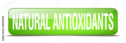 natural antioxidants green square 3d realistic isolated web button