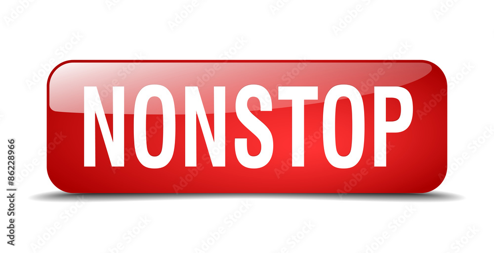 nonstop red square 3d realistic isolated web button nonstop red square 3d realistic isolated web button