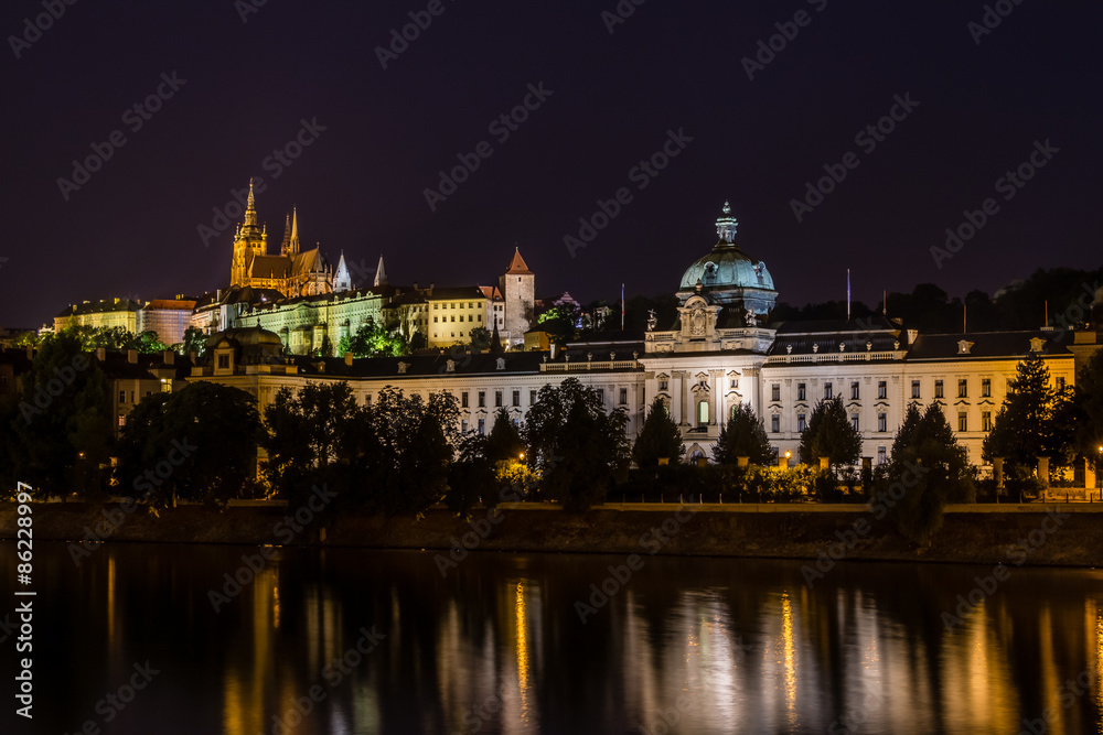 Fototapeta premium Prague view in night, Czech Republic