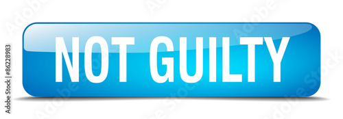 not guilty blue square 3d realistic isolated web button