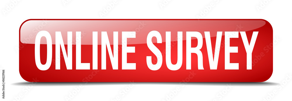 online survey red square 3d realistic isolated web button online survey red square 3d realistic isolated web button