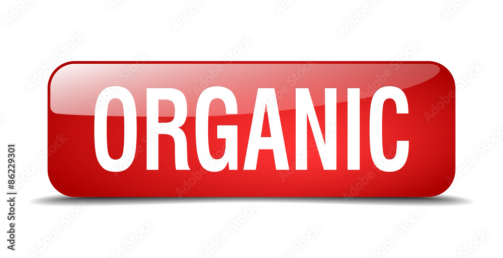 organic red square 3d realistic isolated web button organic red square 3d realistic isolated web button