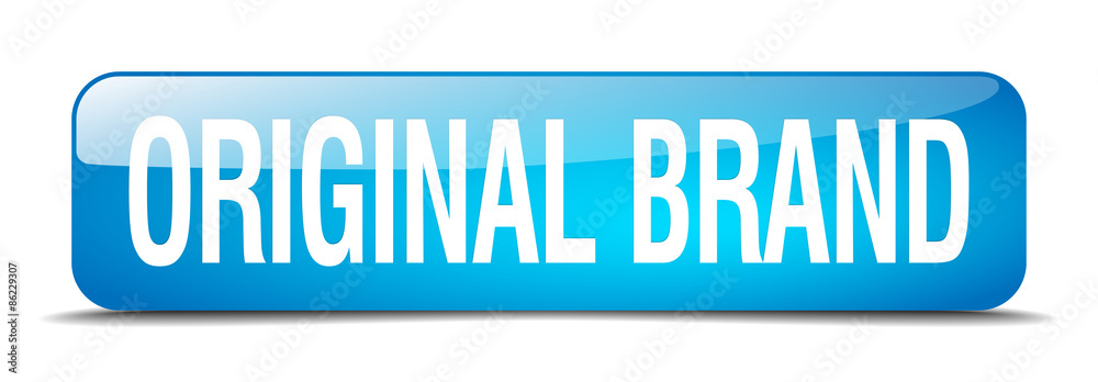 original brand blue square 3d realistic isolated web button original brand blue square 3d realistic isolated web button