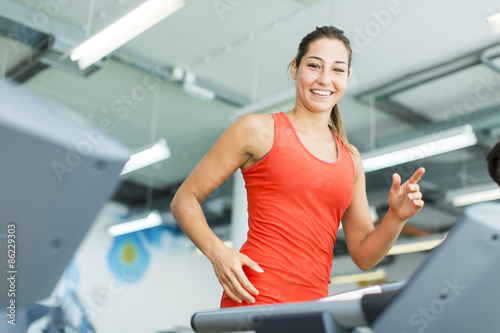 Young woman training in the...