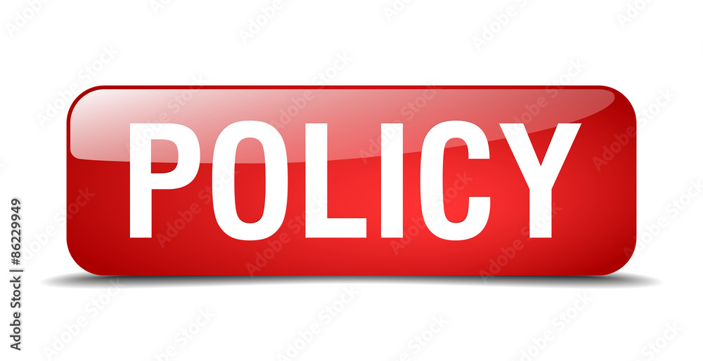 policy red square 3d realistic isolated web button policy red square 3d realistic isolated web button